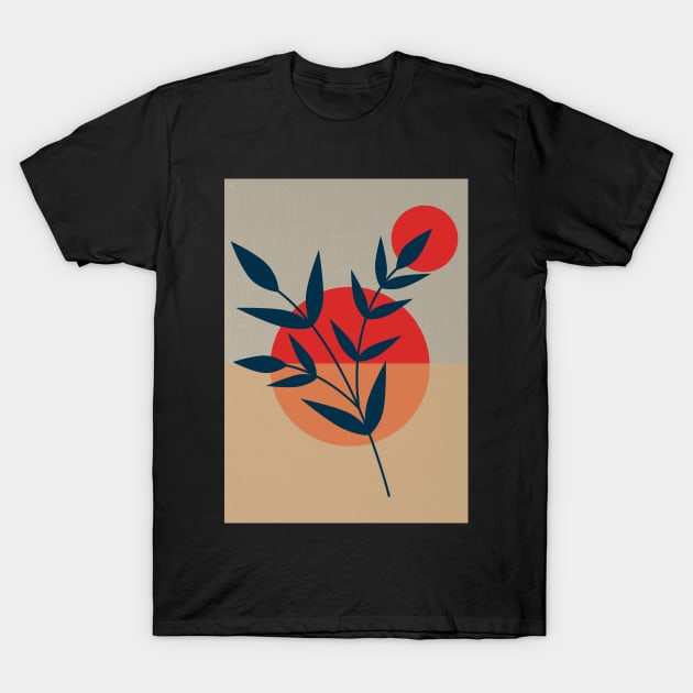 Abstract Minimal Plant Leaves Graphic Art Print T-Shirt by CityNoir